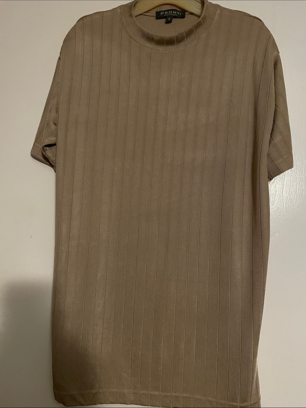 Men's Short Sleeve Ribbed Tee in Taupe - Everyday Essential